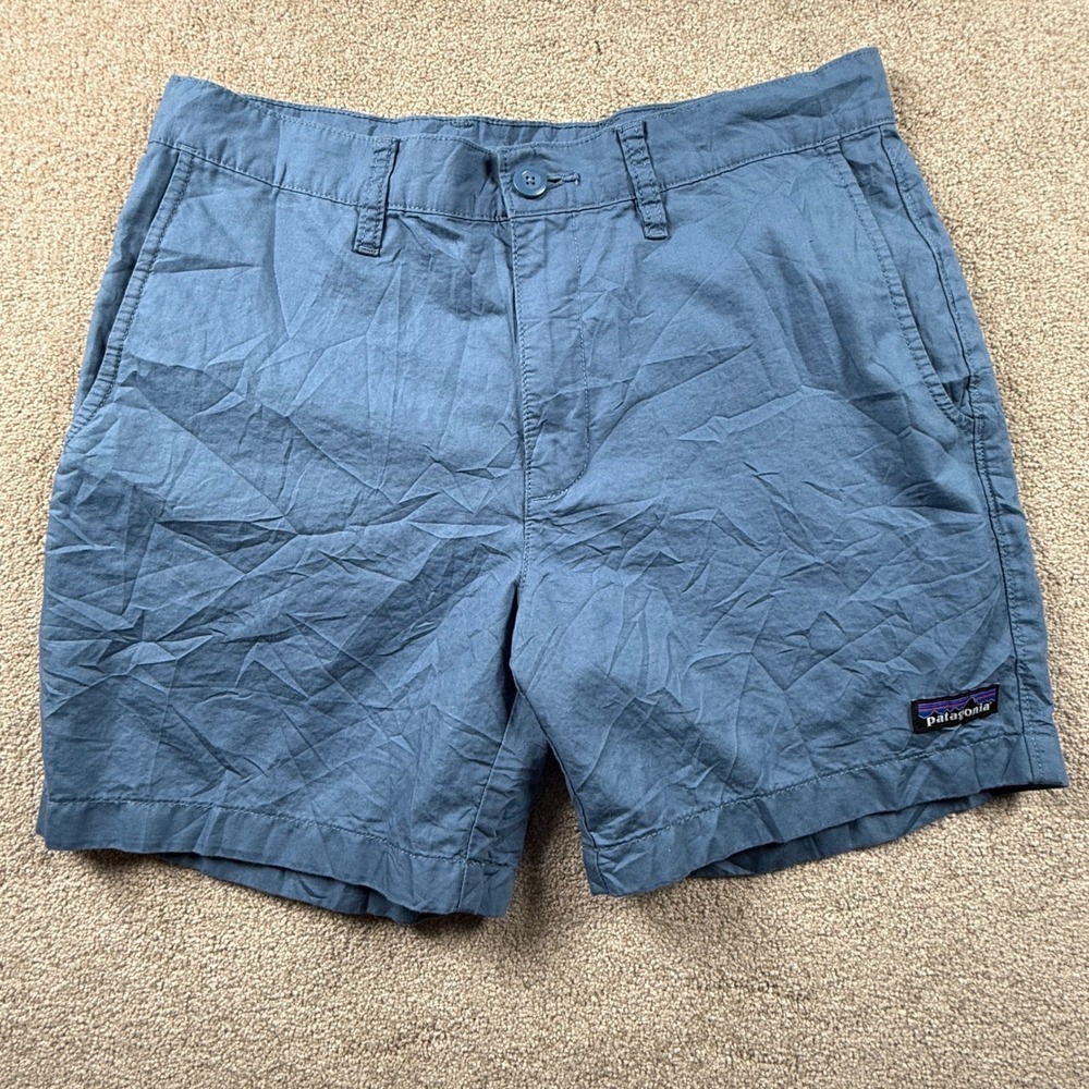 Patagonia Men Blue Organic Cotton Hemp Blend Shorts Size 30 Casual Outdoor